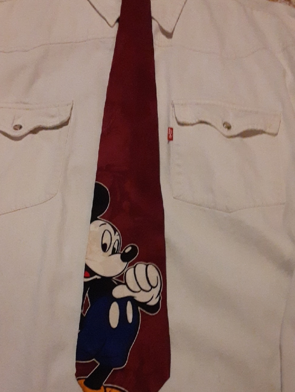 Disney Red Mickey Mouse Character Tie